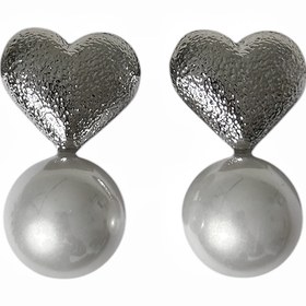 تصویر گوشواره قلب مروارید 