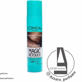 تصویر اسپری کانسیلر ریشه موی مجیک اورال بلوند تیره حجم 75 میل Magic L'Oreal dark blonde hair root concealer spray volume 75 ml