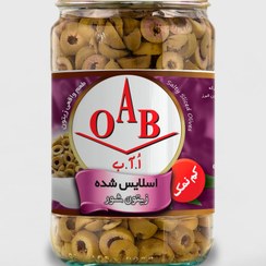 تصویر زیتون شور اسلایس شده کم نمک OAB – شیشه 1000 گرمی OAB Low-Salt Sliced Olives 1000g Jar