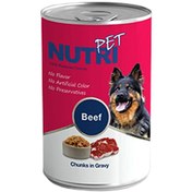 تصویر کنسرو چانک گوشت قرمز مخصوص سگ Canned red meat chunk (beef) for dogs