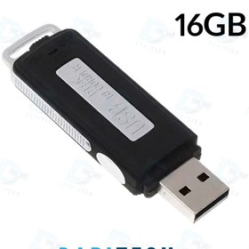 تصویر دستگاه ضبط صدای مینیاتوری USB مدل 16 گیگابایت مشکی 