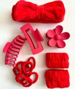 تصویر ست هدبند و مچ بند حوله ای - سفید 