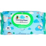 تصویر دستمال مرطوب کودک کانواس حاوی عصاره آلوئه‌ورا بسته ۶۰ عددی 