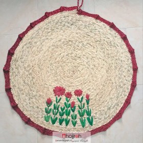 تصویر سفره حصیری گل دار 80 سانتی کد SNV184 