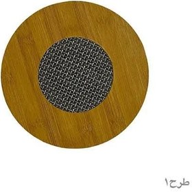 تصویر زیر دیگی چوبی بامبو کف حصیری - مستطیل 