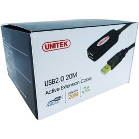 تصویر کابل افزایش طول USB 2.0 یونیتک مدل Y-262 به طول 20 متر 