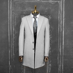 تصویر پالتو مردانه فوتر طوسی روشن 