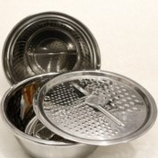 تصویر ست لگن، آبکش و رنده استیل چندکاره آشپزخانه 