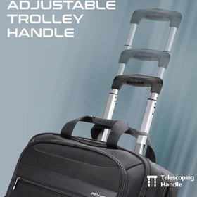 تصویر Promate Trolley Bag, Versatile 2-in-1 Lightweight Trolley Laptop Bag with Shoulder Strap, Telescoping Handle, Water Resistance and In-Line Wheels for 16” Laptops, MacBooks, iPad, Dell, Persona-TR Promate Trolley Bag, Versatile 2-in-1 Lightweight Trolley Laptop Bag with Shoulder Strap, Telescoping Handle, Water Resistance and In-Line Wheels for 16” Laptops, MacBooks, iPad, Dell, Persona-TR