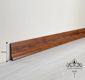 تصویر قرنیز فندقی طرح چوب پی وی سی 10cm کد 1048 