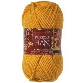 تصویر Kürkçü Han دکور 100 گرم نخ 100 متری بافندگی دستی زرد طلایی تیره Kürkçü Han Dekor 100gr 100m El Örgü İpi Koyu Altın Sarısı