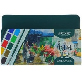 تصویر آبرنگ 12 رنگ آریا طرح گل 