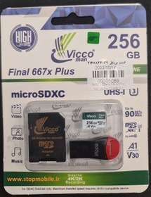 تصویر رم میکرو 256 گیگ ویکومن Vicco 667X U3 