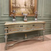 تصویر میز کنسول جدید ویولا آبی و طلایی 