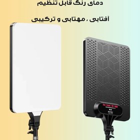 تصویر نور ثابت ال ای دی مدل RL-19 به همراه سه پایه Fixed LED light model RL-19 with tripod