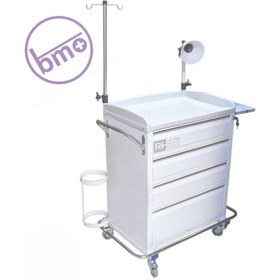 تصویر ترالی اورژانس چهار کشو رویه ABS - ۴ کشو ABS procedure four-drawer emergency trolley