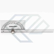 تصویر نقاله و خط کش فلزی زاویه سنج مخصوص زوایا سایز 10 سانتی متری 