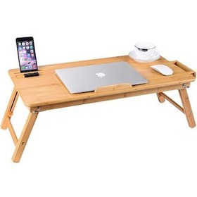 تصویر میز لب تاپ چوبی راش 