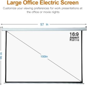 تصویر پرده نمایش پروژکتور موتوردار 100 اینچی 