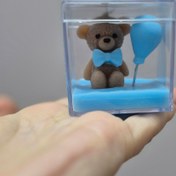 تصویر گیفت تولد تدی همراه با جعبه پلکسی - تمامی رنگ ها 