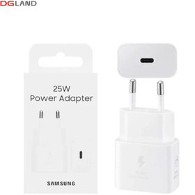 تصویر آداپتور شارژر فست شارژ سامسونگ مدل Samsung 2PIN 25W USB Type-C Samsung EP-TA800NBEGWW 25W wall charger 2PIN USB-C