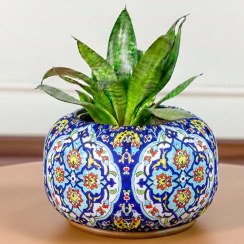 تصویر گلدان رومیزی نقش آکام چوب طرح پامنار 