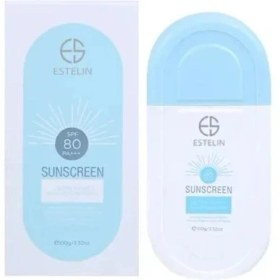 تصویر کرم ضدآفتاب استلین spf 80 بی رنگ 100 میل Sunscreen Estelin spf 80