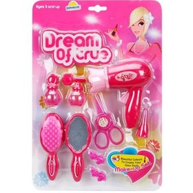 تصویر ست لوازم آرایشی 10 تکه سانمن Sunman Beauty Set – Dark Pink Hair Dryer-Brush 