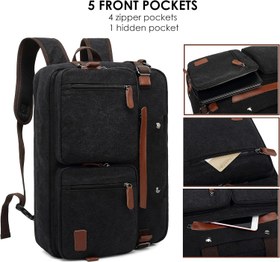 تصویر CoolBELL Laptop Backpack Briefcase Shoulder Bag 3 in 1 Convertible Bag Messenger Bag for Bussiness School and Travel for Men Women - ارسال 15 الی 20 روز کاری 