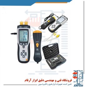 تصویر ترمومتر دماسنج تماسی 4 کاناله همراه با دماسنج لیزری مدل CEM DT-8891E CEM DT-8891E Thermocouple Thermometers