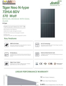 تصویر پنل خورشیدی 570 وات مونو کریستال دو طرفه برند AE SOLAR Solar Panel 570W Mono BIFACIAL N-TYPE AE SOLAR