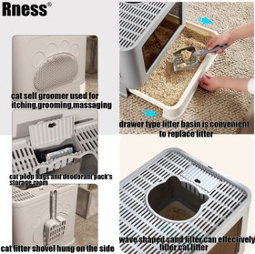 تصویر توالت تاشو هوشمند گربه برند Rness کد : X200 ا Rness folding cat toilet code: X200 Rness folding cat toilet code: X200