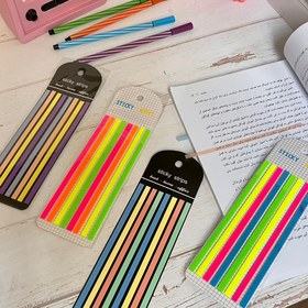 تصویر هایلایتر نواری شفاف رنگی نئونی و پاستلی 