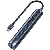 تصویر آداپتور هاب چند منظوره جویروم Joyroom USB 3.0*3+HDMI+Type-C+TF+SD S-H112 