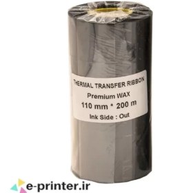 تصویر ریبون چاپ لیبل پرینتر Premium WAX 110mm*200m 