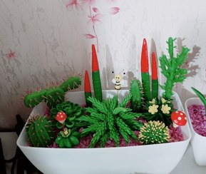 تصویر کاکتوس دکوری گلدان گل کاکتوس