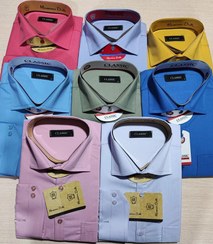 تصویر پیراهن مردانه آستین بلند تترون ساده مشکی پارچه بروجرد ۱۰۰۳۴ - L Homay Shirt