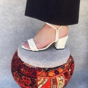 تصویر صندل مجلسی رویه طرح بافت کرم 