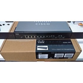 تصویر سوئیچ 10 پورت مدیریتی سیسکو مدل SG300-10PP CISCO SG300-10PP 10 Port GigaByte PoE + Managed Switch