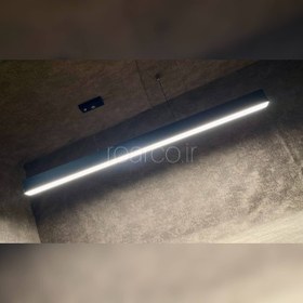 تصویر لوستر مدل یونا - تراکم480 / مشکی / مهتابی Lined and hanging liner lamp,25 watts ,width 4.8 cm