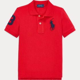 تصویر پولو شرت Ralph Lauren Custom Fit Big Pony Jewel Red/Black 