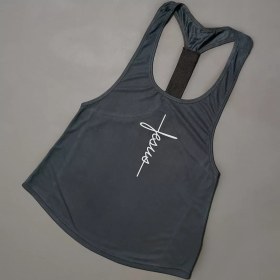 تصویر رکابی بدنسازی پشت کش دار مدل JESUS 