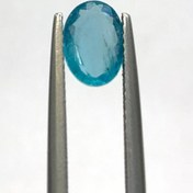 تصویر نگین آپاتیت طبیعی آبی سبز اصل آمریکا تراش اوال سایز 6*9 