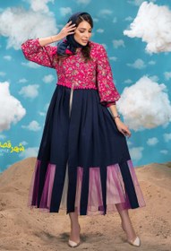 تصویر مانتو زنانه گره استایل مدل پری قصه رنگ صورتی 