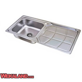 تصویر سینک توکار نگین الماس مدل SA45 تک لگن استیل 