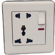 تصویر پریز توکار مولتی یو اس بی کلیددار 