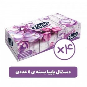 تصویر دستمال کاغذی پاپیا-100برگ2لا بسته 4 عددی 