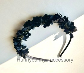 تصویر تل گلدار مشکی 