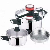 تصویر زودپز دوقلو یونیک ظرفیت ۷ لیتر استیل ضدزنگ 