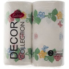 تصویر دستمال حوله ای گلریز مدل سفید گلدار S2 بسته 2 عددی 